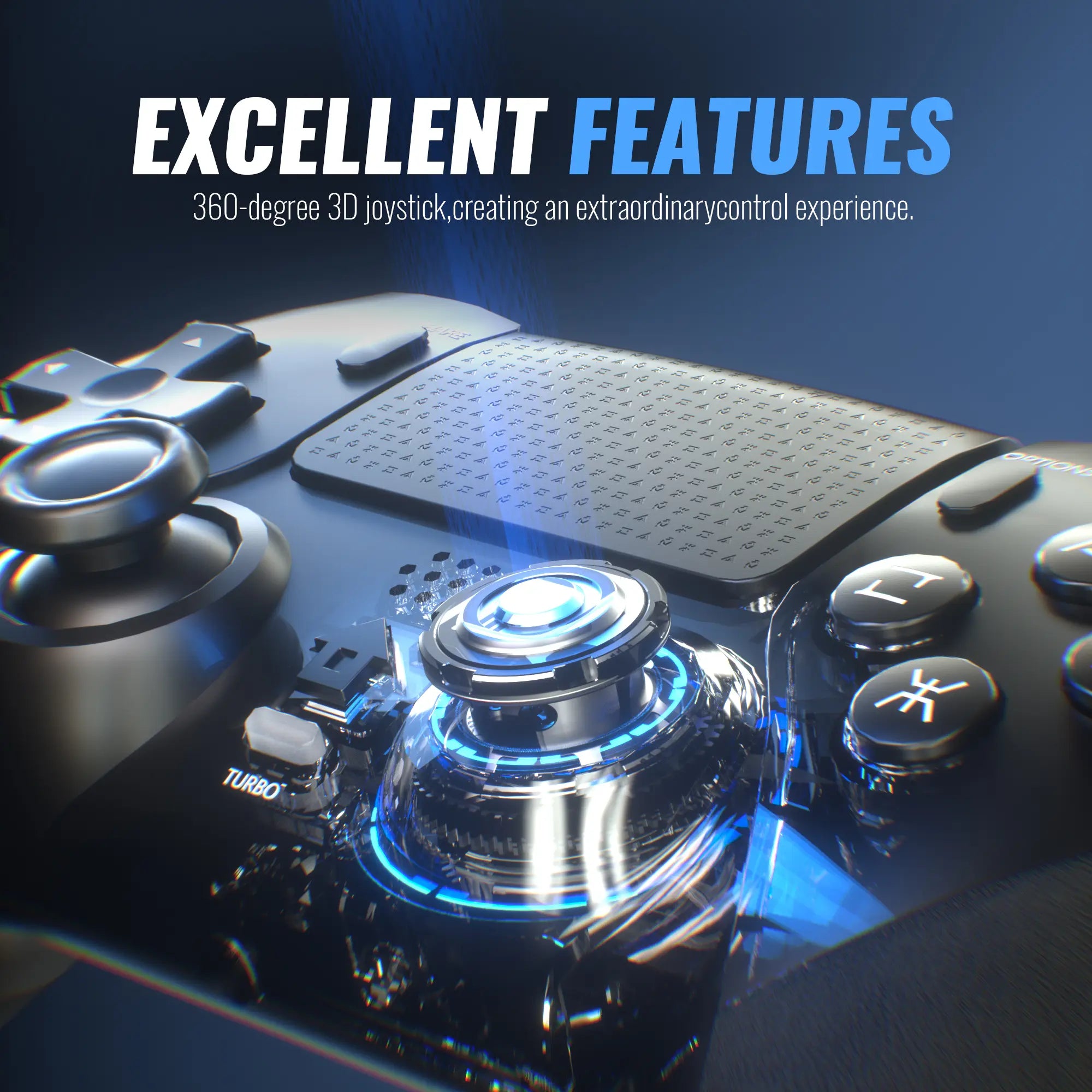 Wireless Anti-Stick Drift Controller for PS5/PC - Programmable Macro Back Buttons, 6-Axis Gyroscope, Dual Vibration, Turbo Function, Touchpad, Bluetooth 5.0, 3.5mm Audio & Microphone Support