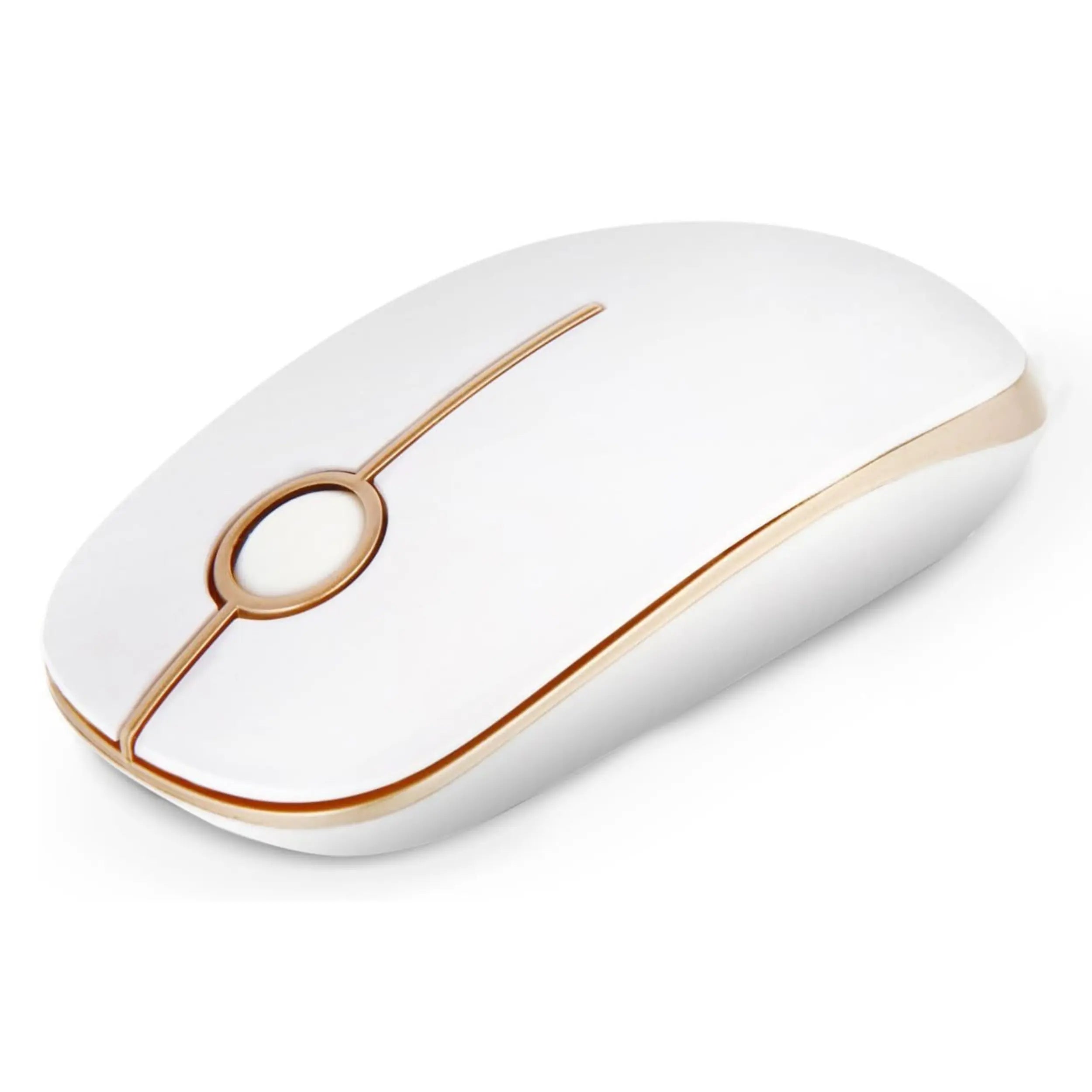 Vssoplor 2.4G Wireless Slim Optical Mouse with Nano Receiver - Portable and Silent Design for Laptops and PCs in Black and Gold