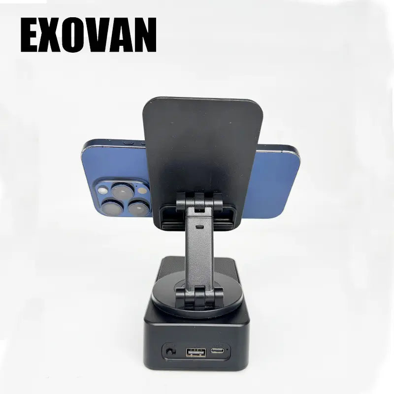 Multifunctional Wireless Bluetooth Speaker: 5-in-1 Phone Holder, Emergency Charger & Colorful Ambient Light - Perfect Gift for Everyone in Sleek Black