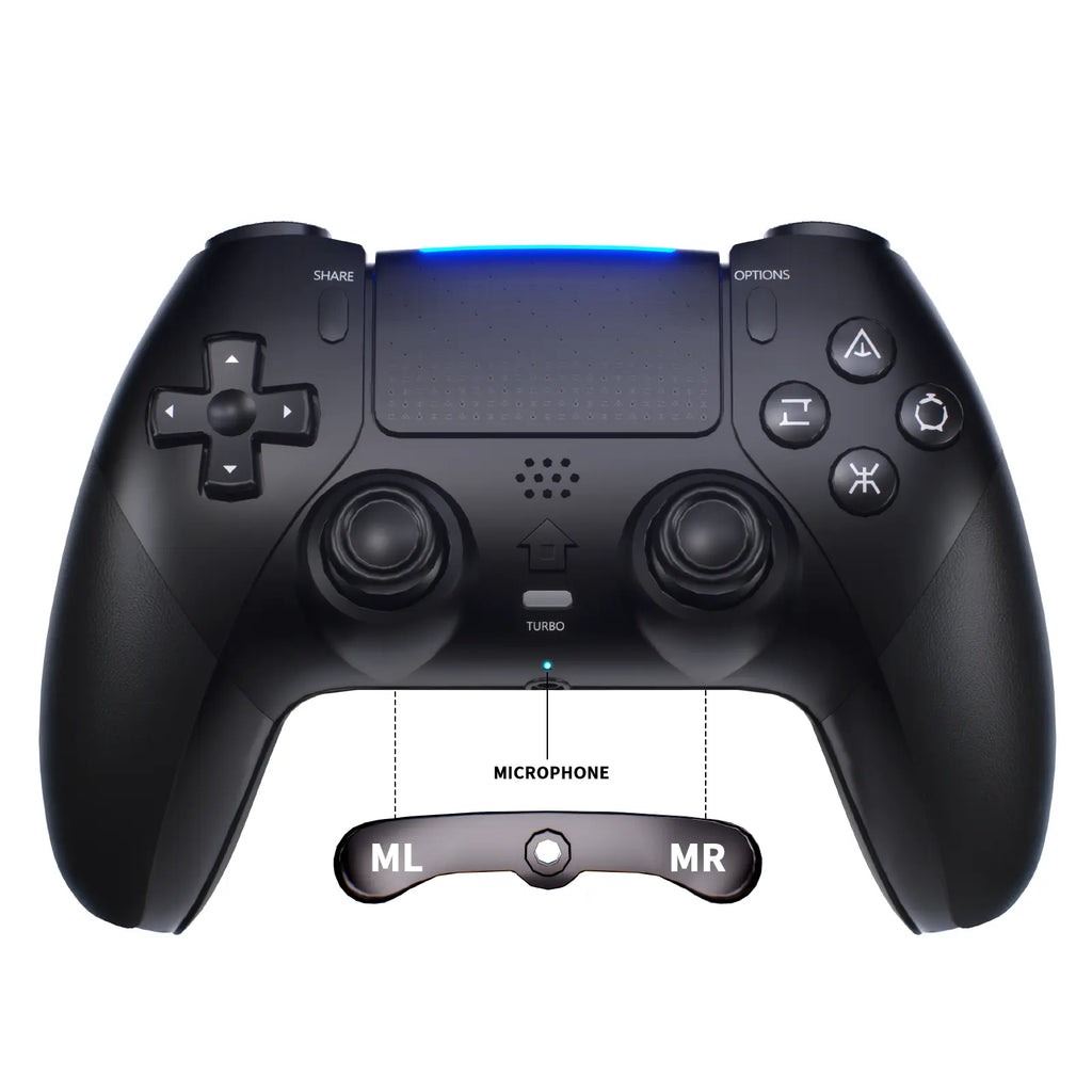 Wireless Anti-Stick Drift Controller for PS5/PC - Programmable Macro Back Buttons, 6-Axis Gyroscope, Dual Vibration, Turbo Function, Touchpad, Bluetooth 5.0, 3.5mm Audio & Microphone Support