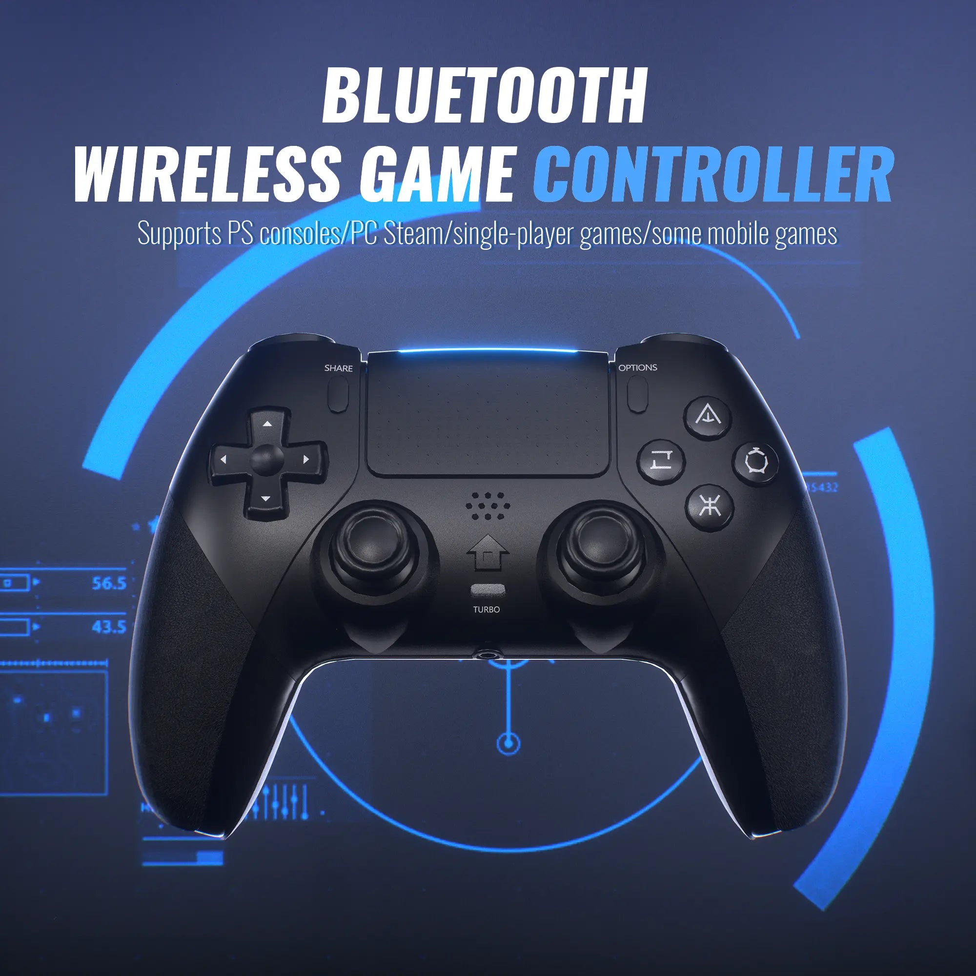 Wireless Anti-Stick Drift Controller for PS5/PC - Programmable Macro Back Buttons, 6-Axis Gyroscope, Dual Vibration, Turbo Function, Touchpad, Bluetooth 5.0, 3.5mm Audio & Microphone Support