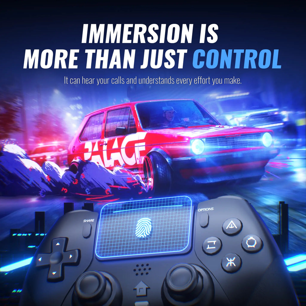 Wireless Anti-Stick Drift Controller for PS5/PC - Programmable Macro Back Buttons, 6-Axis Gyroscope, Dual Vibration, Turbo Function, Touchpad, Bluetooth 5.0, 3.5mm Audio & Microphone Support