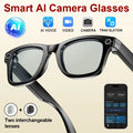 AI Smart Glasses - Wearable Tech Gadgets with 8MP HD Camera, Hands-Free Capture, Bluetooth Audio & Calls, Real-Time Translation, Photochromic Lenses for Travel & Daily Use