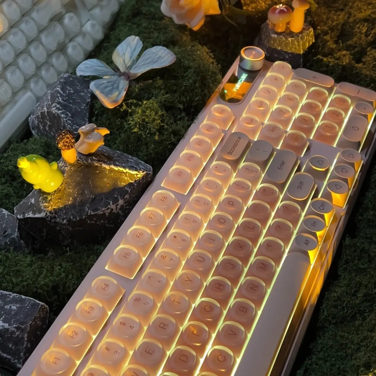 FURYCUBE IP98 Foundation Office Keyboard - 98-Key Wired/Wireless Classic Design with Number Pad, Custom Mechanical Feel, RGB Backlit, Ideal for Work, Office, and Gaming, Silent Typing, Perfect Mother's Day Gift