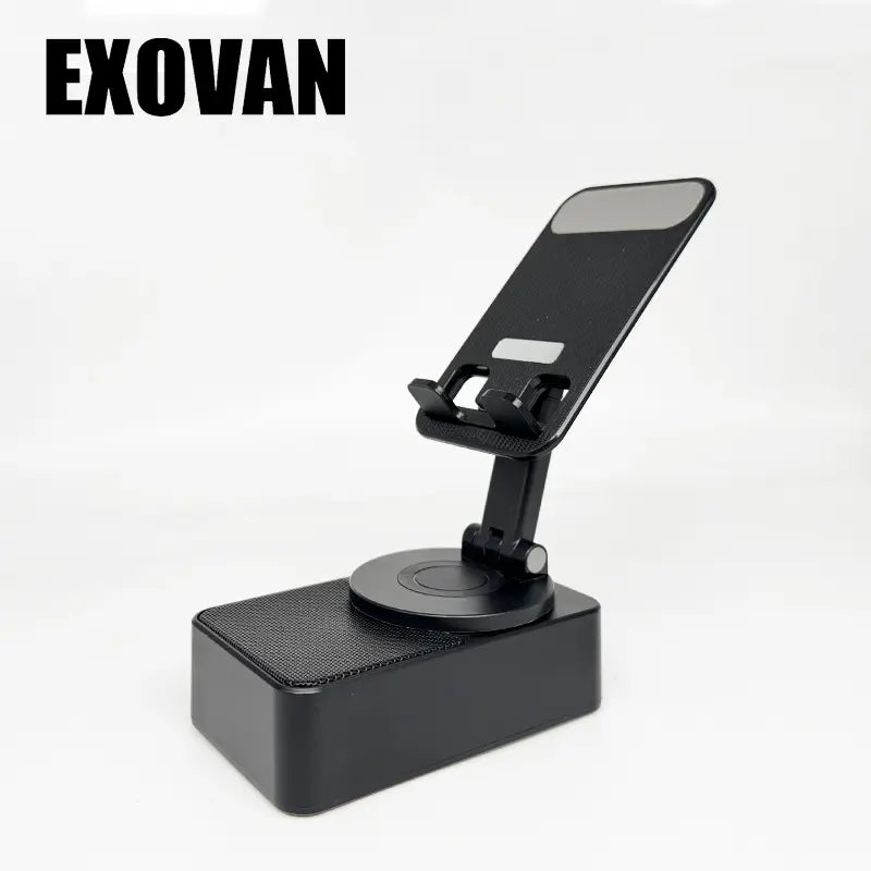 Multifunctional Wireless Bluetooth Speaker: 5-in-1 Phone Holder, Emergency Charger & Colorful Ambient Light - Perfect Gift for Everyone in Sleek Black