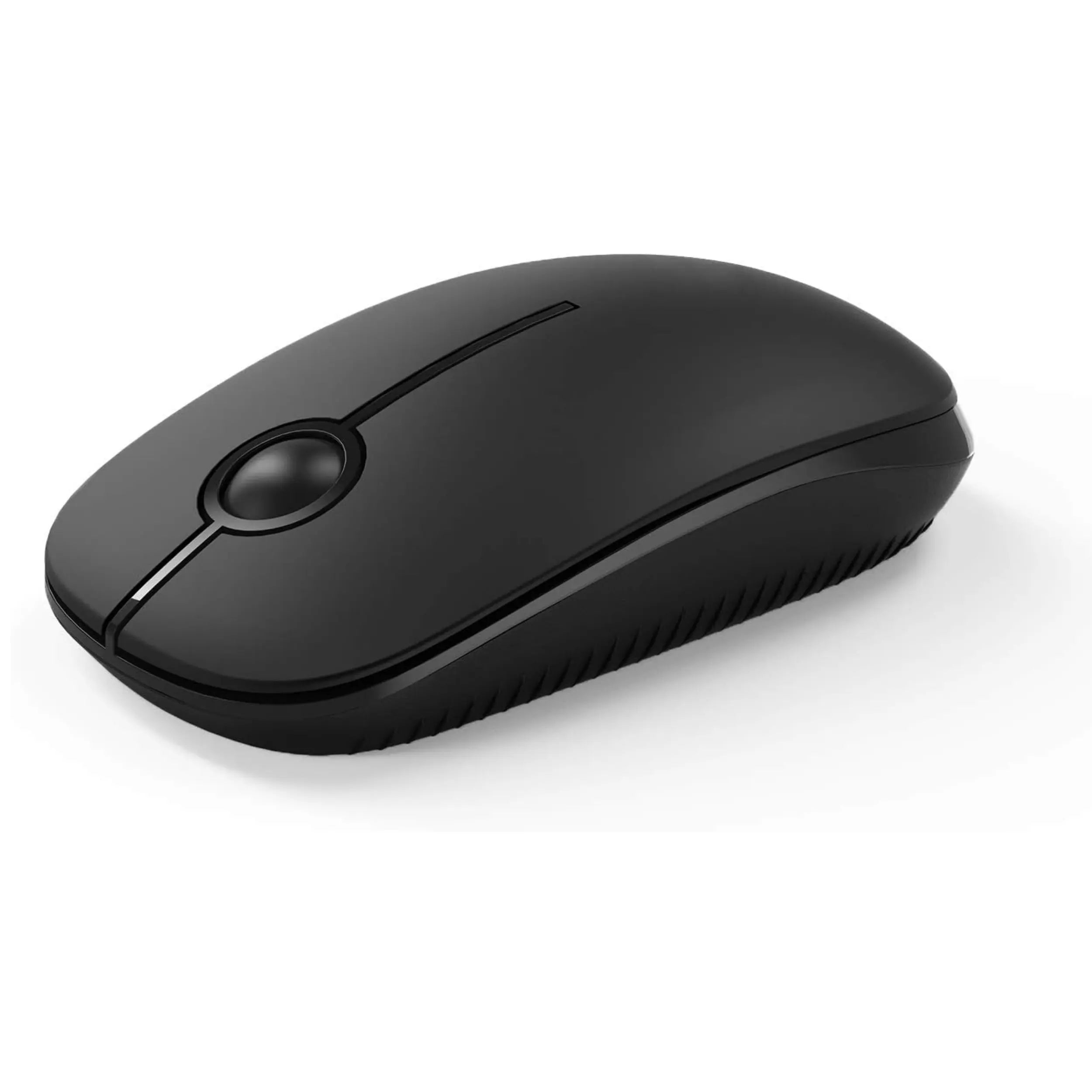 Vssoplor 2.4G Wireless Slim Optical Mouse with Nano Receiver - Portable and Silent Design for Laptops and PCs in Black and Gold
