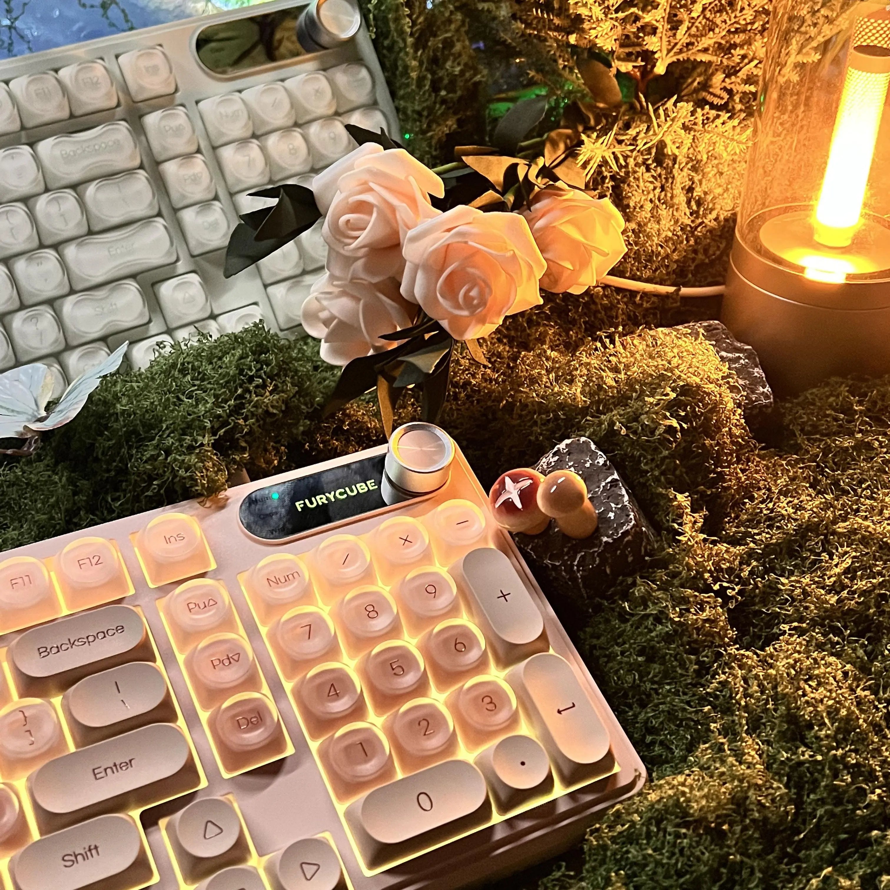 FURYCUBE IP98 Foundation Office Keyboard - 98-Key Wired/Wireless Classic Design with Number Pad, Custom Mechanical Feel, RGB Backlit, Ideal for Work, Office, and Gaming, Silent Typing, Perfect Mother's Day Gift