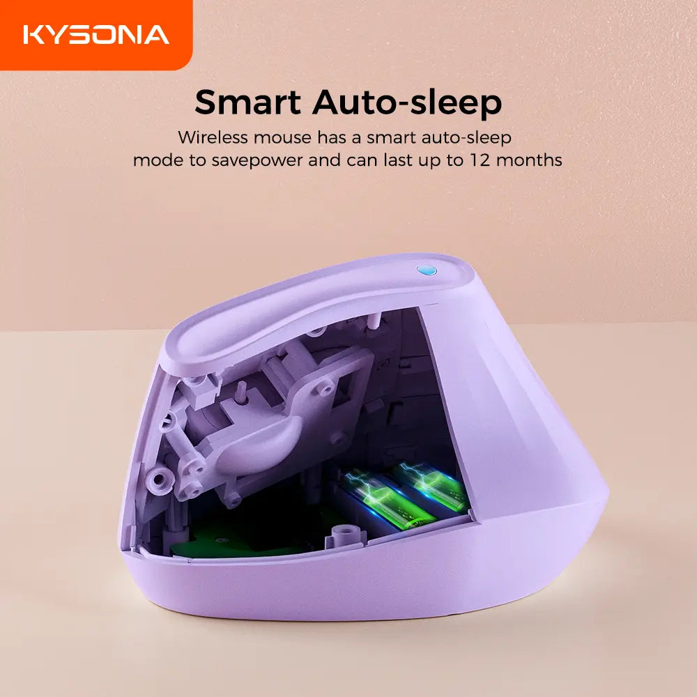 KYSONA Wireless Ergonomic Vertical Mouse with Bluetooth, Quiet Click, 5 Adjustable DPI Levels (800/1200/2400/3200/4000), Rechargeable 2.4G Compatibility for PC, Mac, and Laptop