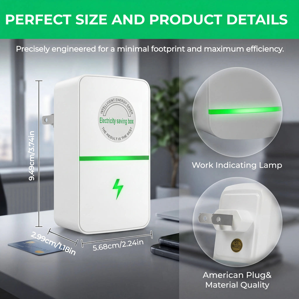 Updated 2026 Plug-In Power Box with US Plug, Compatible with 90–250V Input Range Multi Plug Outlet
