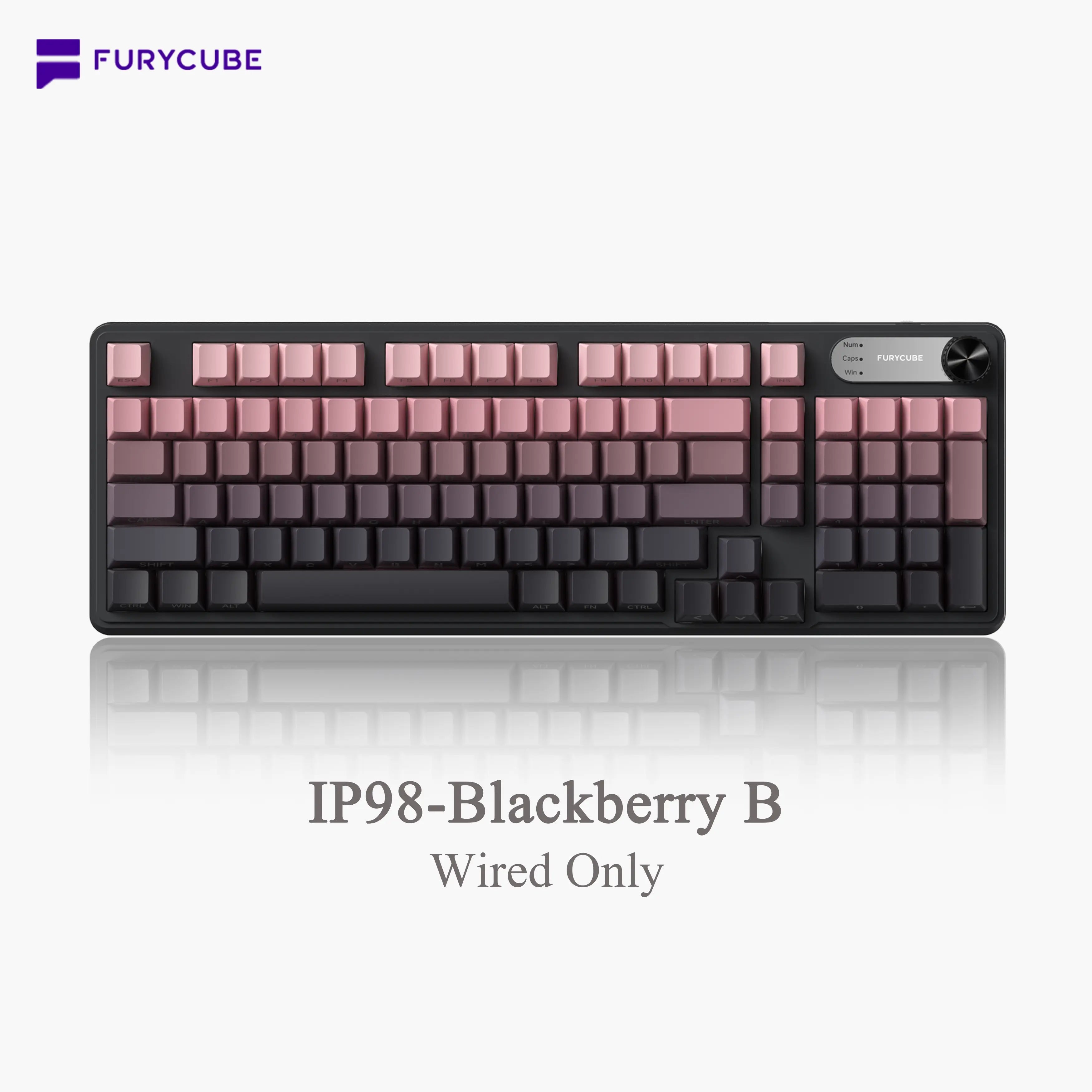 FURYCUBE IP98 Foundation Office Keyboard - 98-Key Wired/Wireless Classic Design with Number Pad, Custom Mechanical Feel, RGB Backlit, Ideal for Work, Office, and Gaming, Silent Typing, Perfect Mother's Day Gift