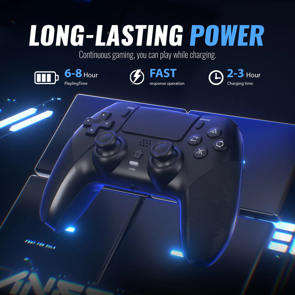 Wireless Anti-Stick Drift Controller for PS5/PC - Programmable Macro Back Buttons, 6-Axis Gyroscope, Dual Vibration, Turbo Function, Touchpad, Bluetooth 5.0, 3.5mm Audio & Microphone Support